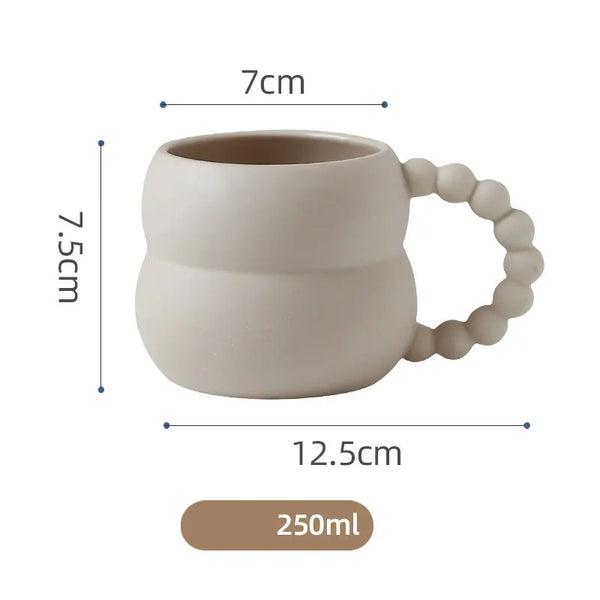 Ceramic Bead Mug Aesthetic Mugs 250ml