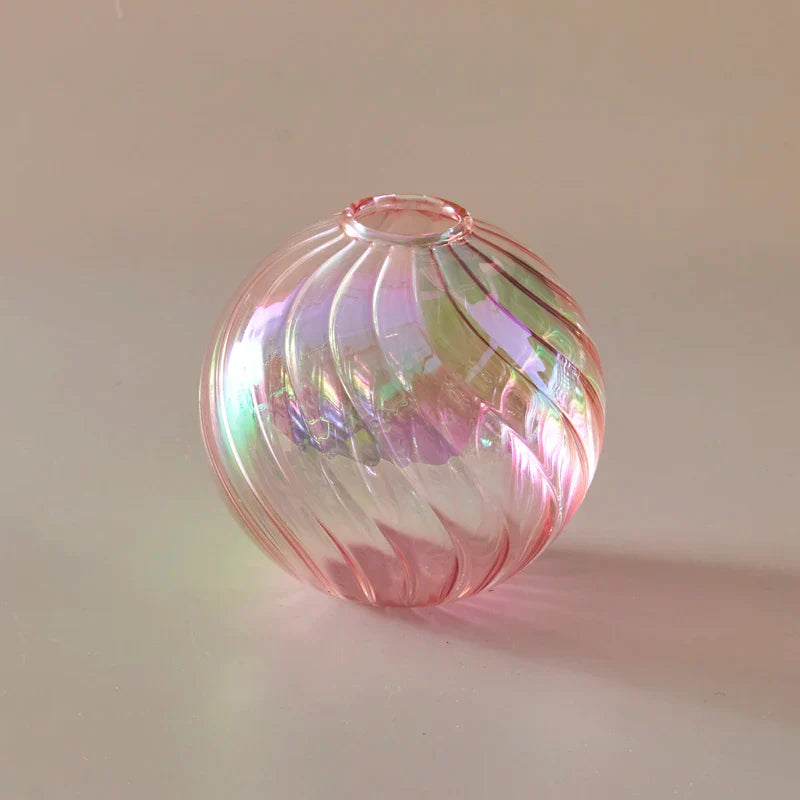 Iridescent Glass Ball Vases Flower Pot