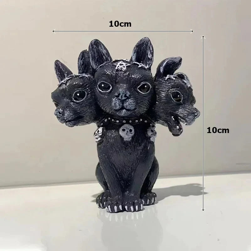 Gothic Cat Statue: Halloween Magic Decor Craft