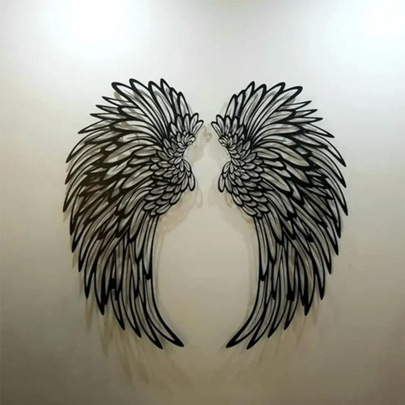 Angel Wings Metal Wall Art with LED Lights: Captivating Wall Sculpture