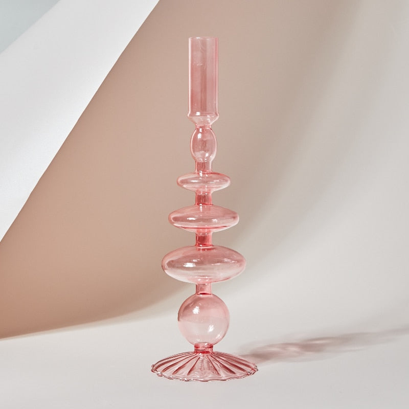 Nordic Glass Candle Holders – Elegant Candlelight Ambiance for Home and Events