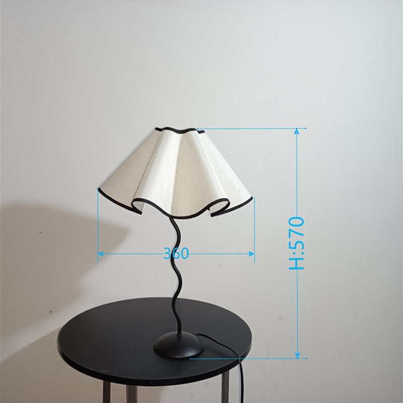 Vintage Squiggle Lamp with Pleated Lampshade