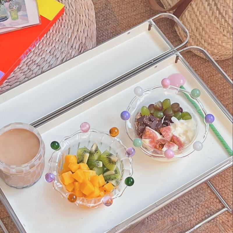 Crown Shaped Glass Fruit Bowl