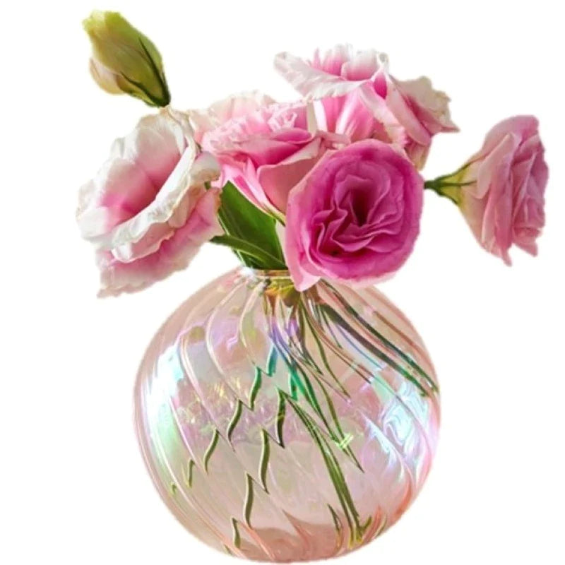 Iridescent Glass Ball Vases Flower Pot