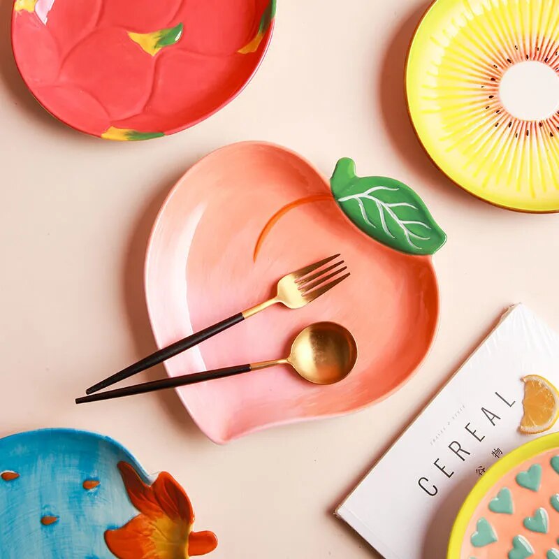 Creative Fruit Shaped Ceramic Dessert Plates