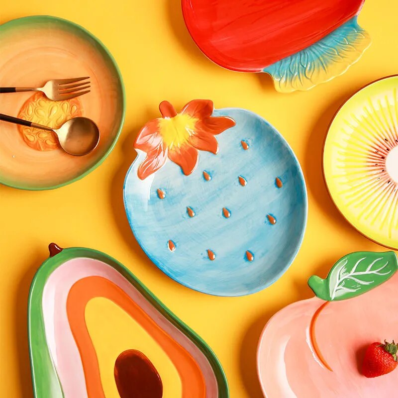 Creative Fruit Shaped Ceramic Dessert Plates