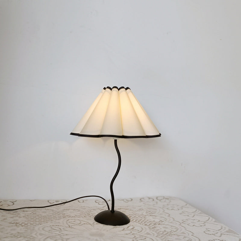 Vintage Squiggle Lamp with Pleated Lampshade