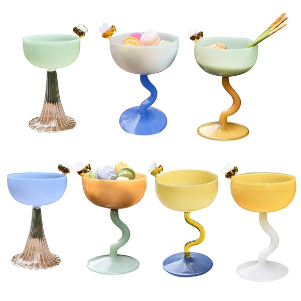 Minimalist Colored Glass Goblets