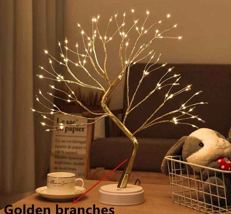 Golden Leaf Tree Lamp