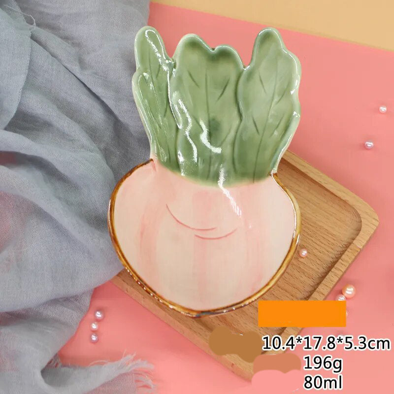 Cute Vegetable Style Ceramic Serving Plate