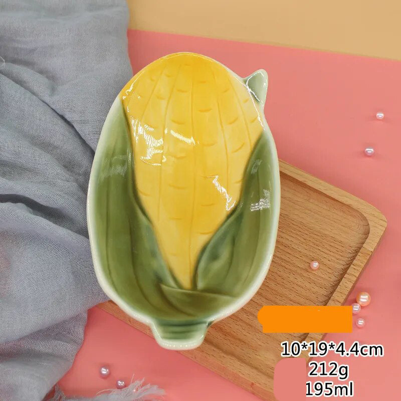 Cute Vegetable Style Ceramic Serving Plate