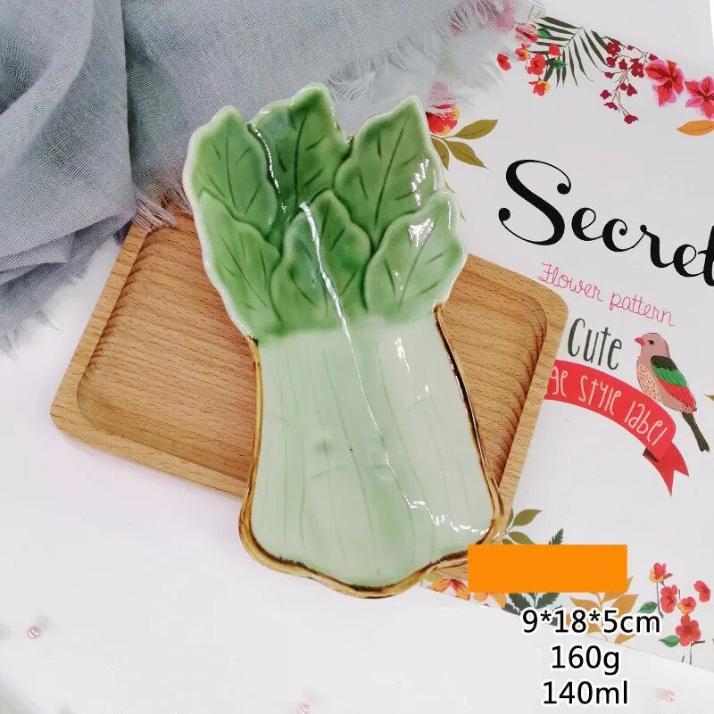 Cute Vegetable Style Ceramic Serving Plate