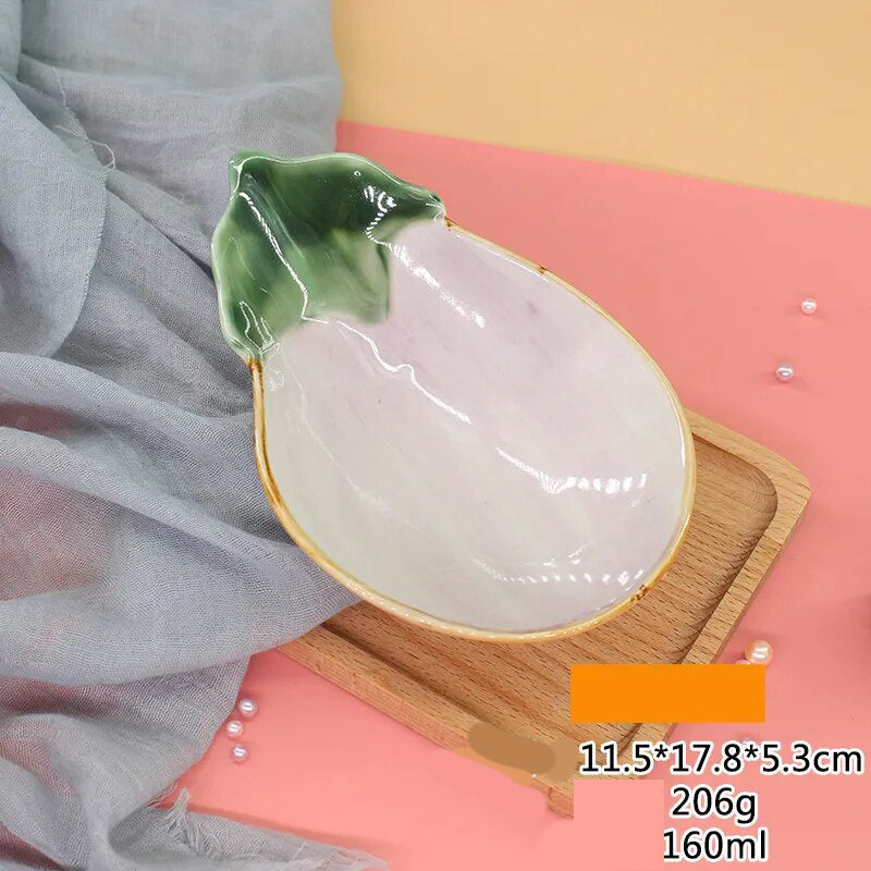 Cute Vegetable Style Ceramic Serving Plate