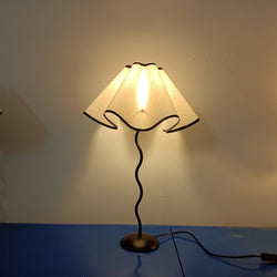 Vintage Squiggle Lamp with Pleated Lampshade