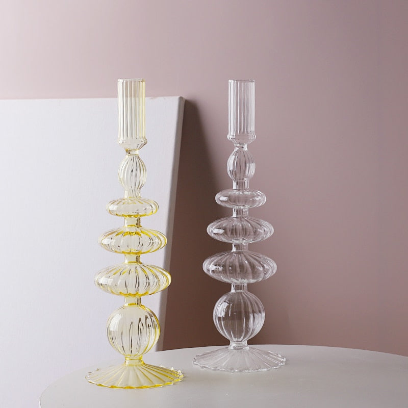 Nordic Glass Candle Holders – Elegant Candlelight Ambiance for Home and Events