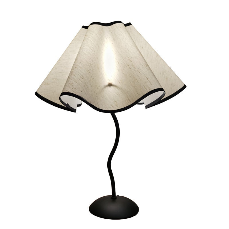 Vintage Squiggle Lamp with Pleated Lampshade