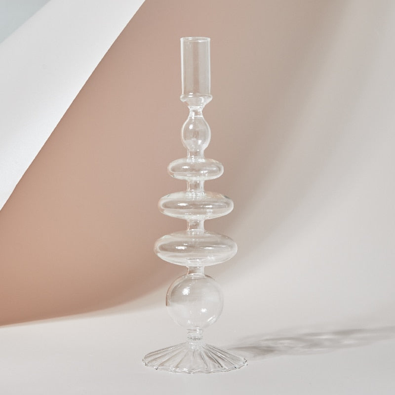 Nordic Glass Candle Holders – Elegant Candlelight Ambiance for Home and Events