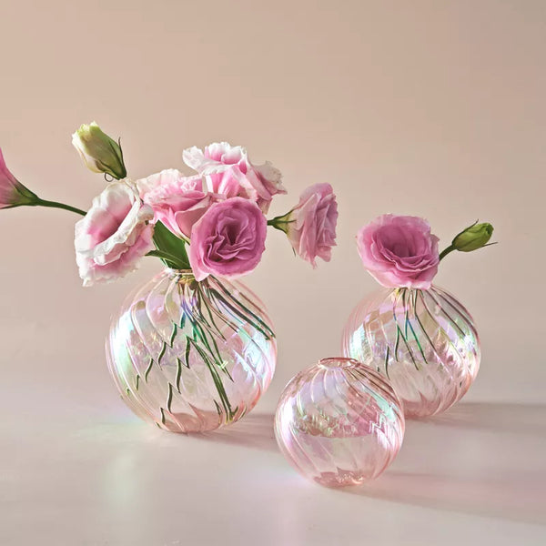 Iridescent Glass Ball Vases Flower Pot