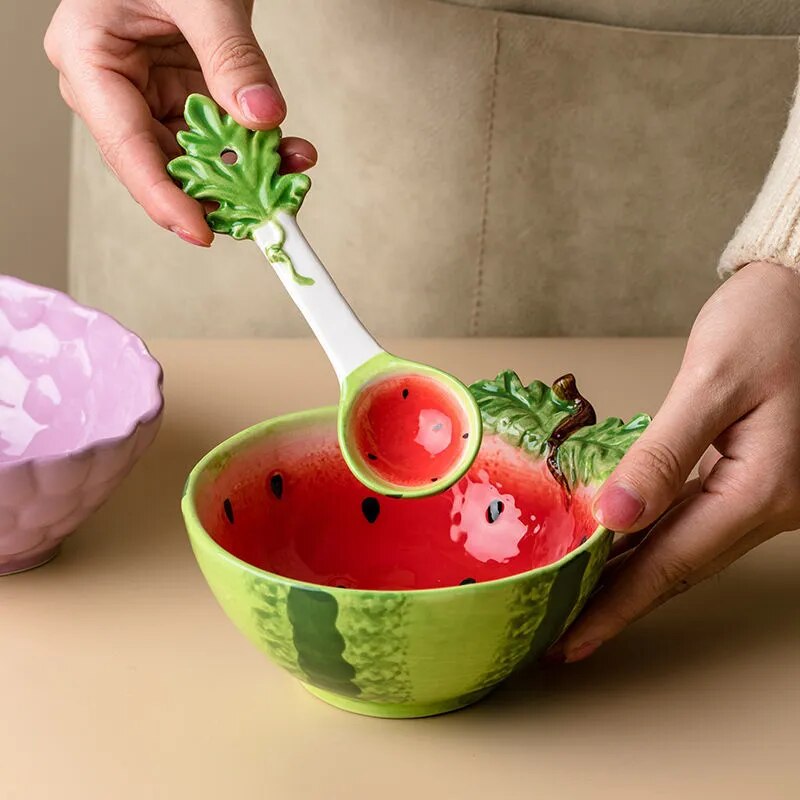 Watermelon Grape Strawberry Ceramic Bowl