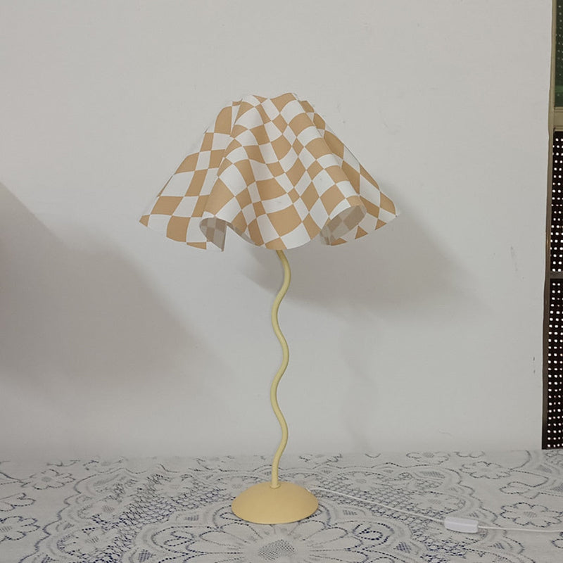 Vintage Squiggle Lamp with Pleated Lampshade