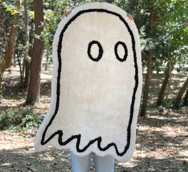 Spooky Fluffy Ghost Door Mat