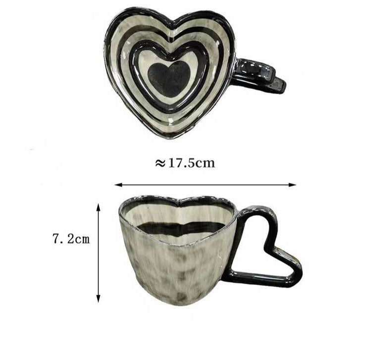 Sweet Ceramic Heart Shaped Mug