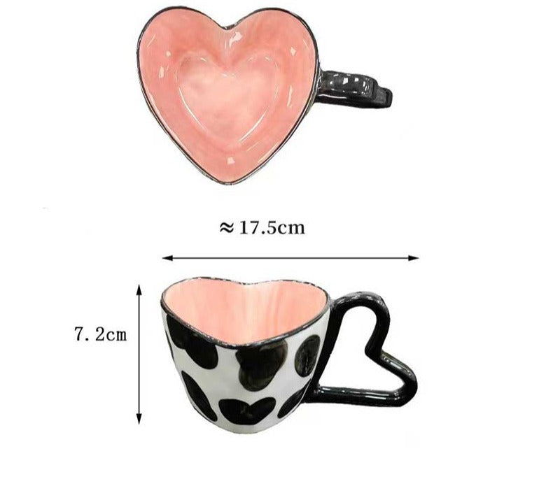 Sweet Ceramic Heart Shaped Mug