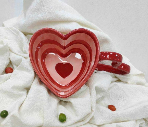 Sweet Ceramic Heart Shaped Mug