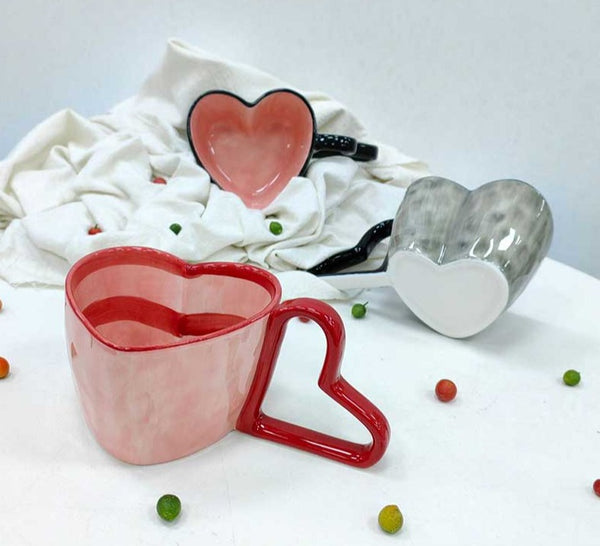 Sweet Ceramic Heart Shaped Mug