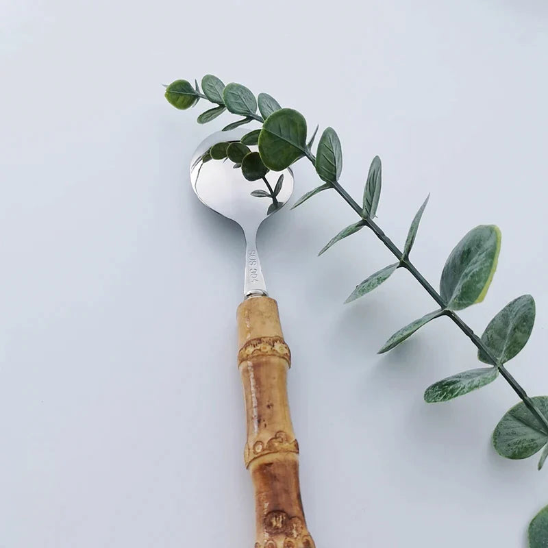 Bamboo Handled Stainless Steel Cutlery Sets