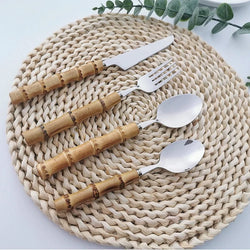 Bamboo Handled Stainless Steel Cutlery Sets