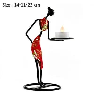 Village Girl Candle Holders