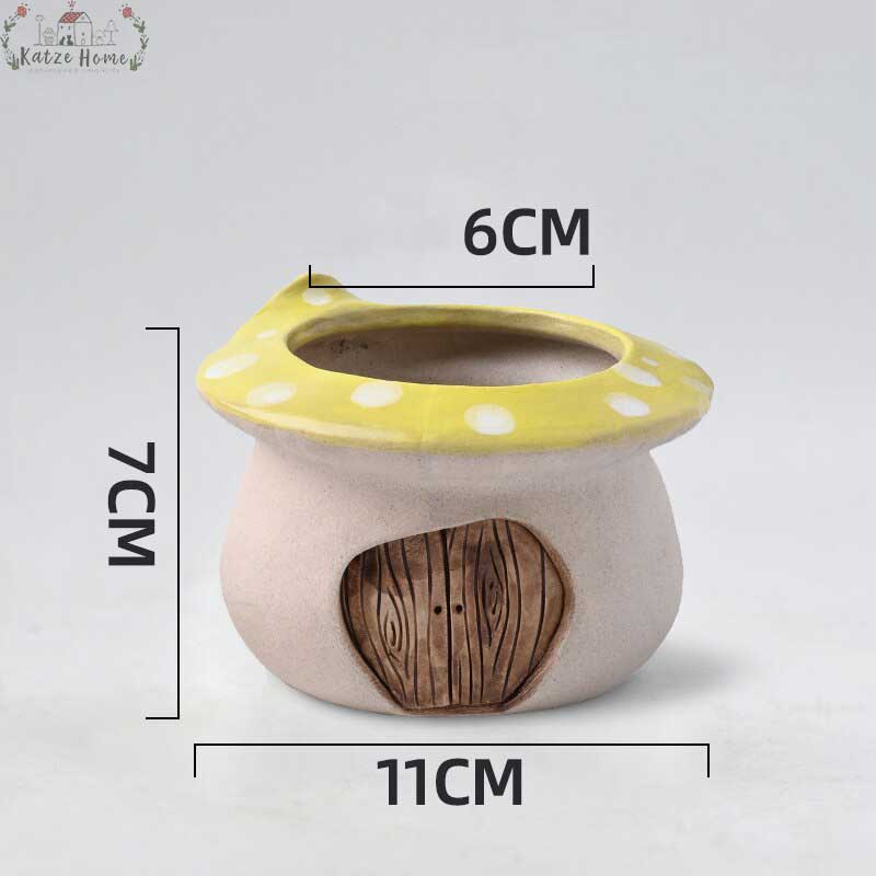 Vintage Ceramic Mushroom Planter Pot