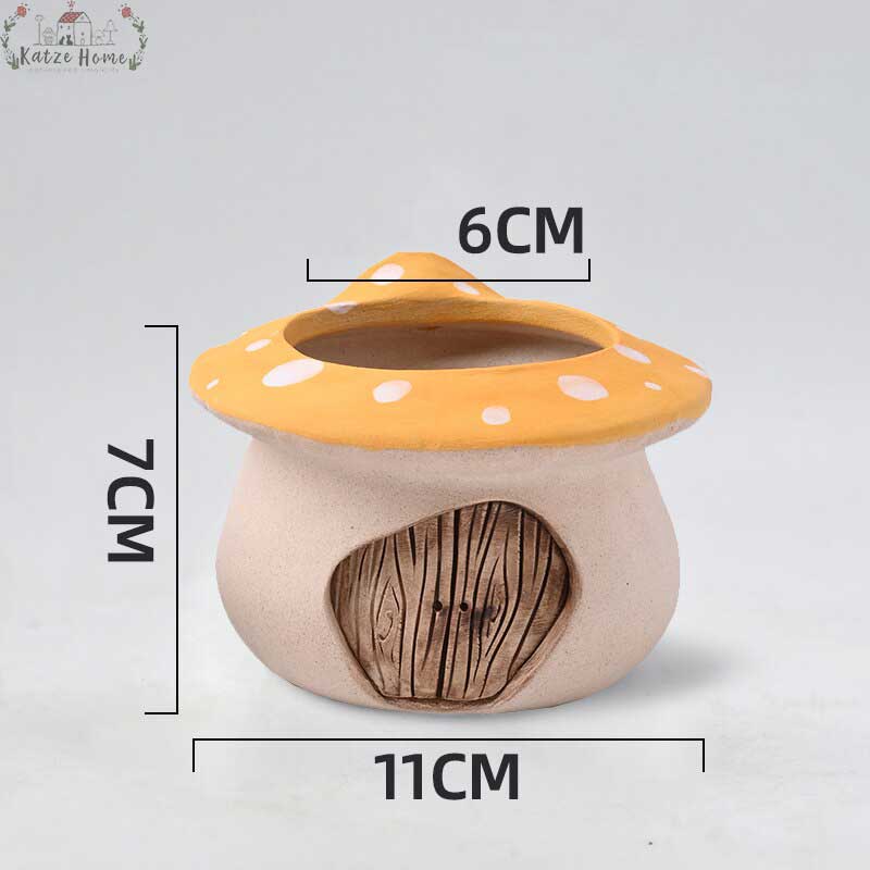 Vintage Ceramic Mushroom Planter Pot