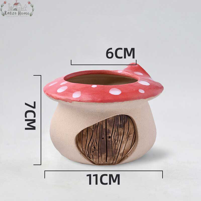 Vintage Ceramic Mushroom Planter Pot