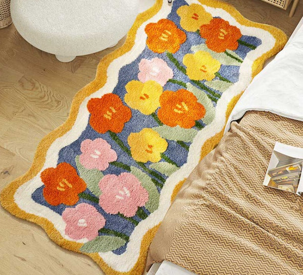 Vintage Fluffy Floral Runner Rug