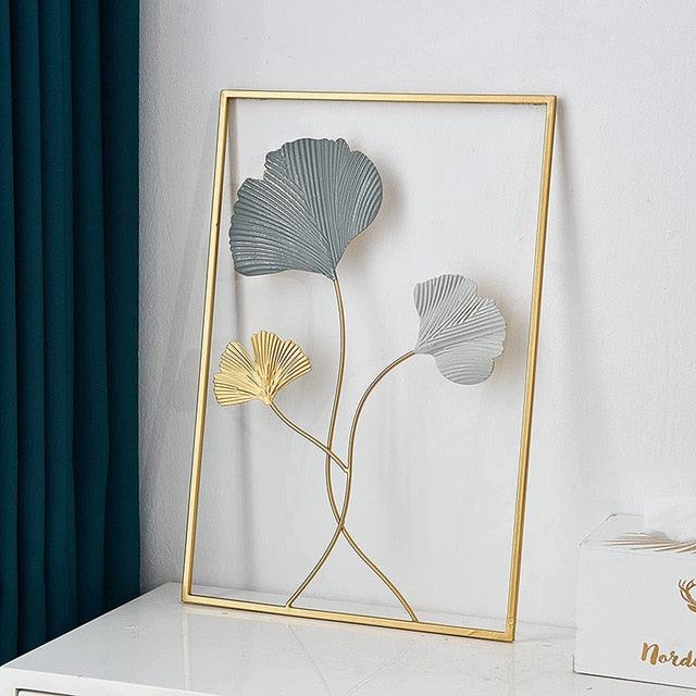 Miravique Golden Leaf Metal Wall Art