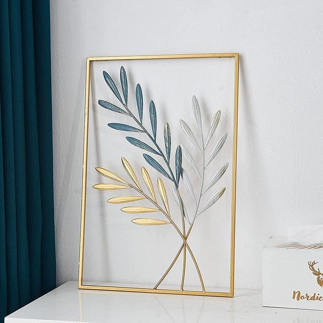 Miravique Golden Leaf Metal Wall Art