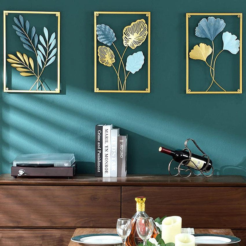 Miravique Golden Leaf Metal Wall Art