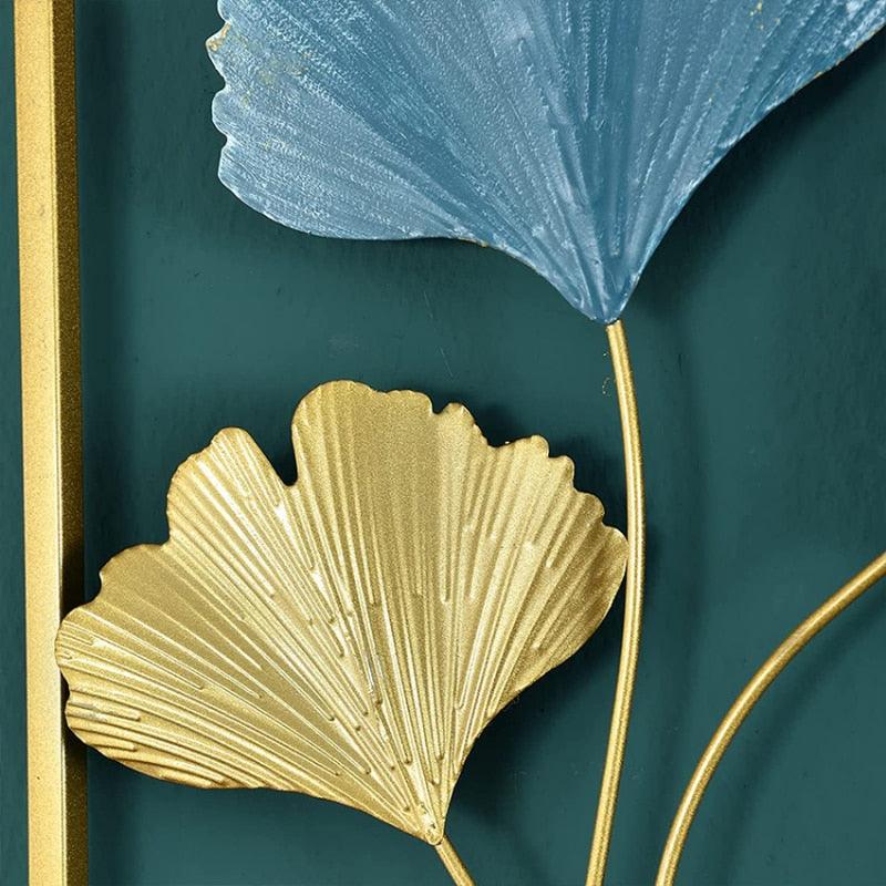 Miravique Golden Leaf Metal Wall Art