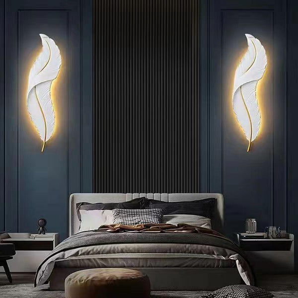 Miravique Golden Feather Wall Light